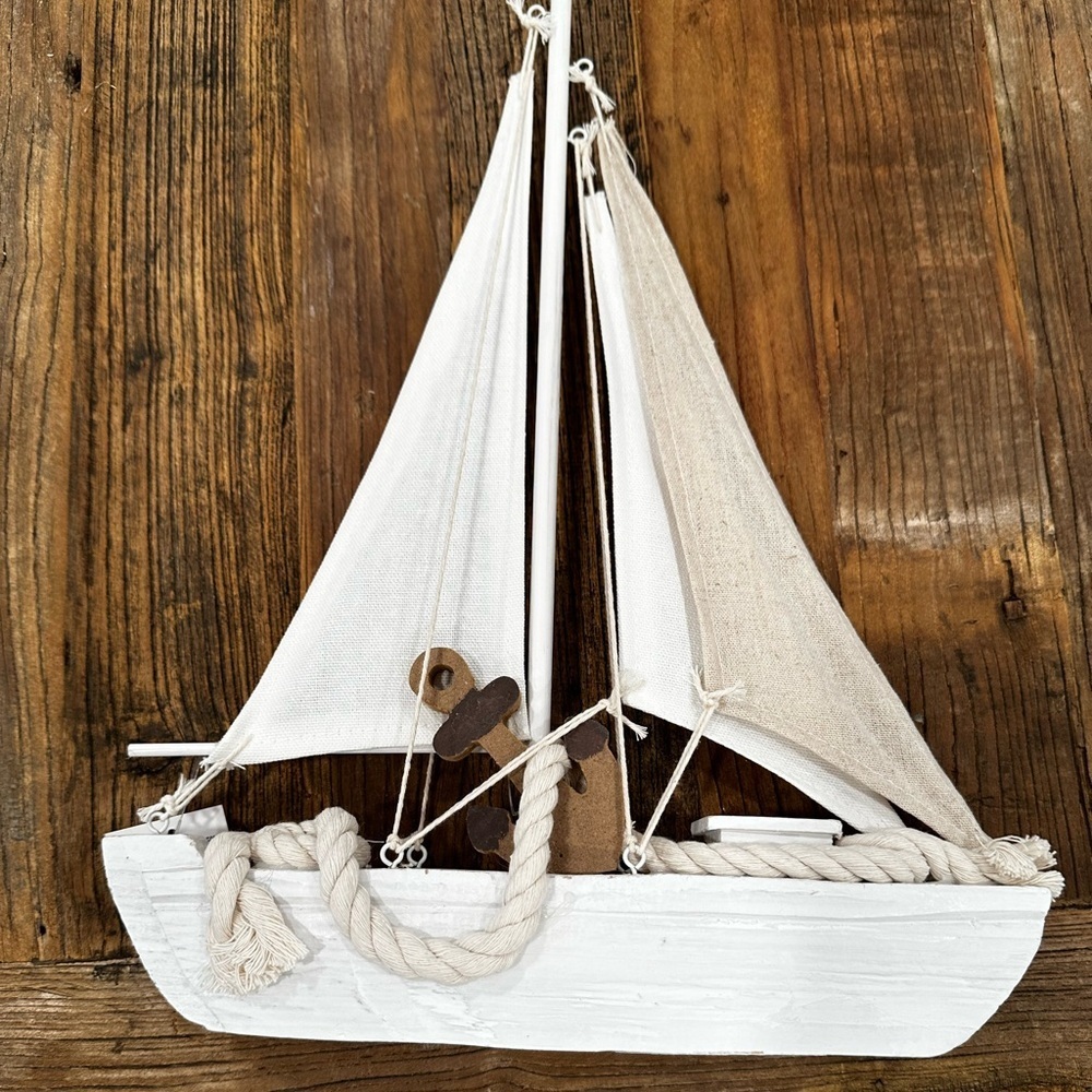 Home decor White and Beige Sailboat Decor